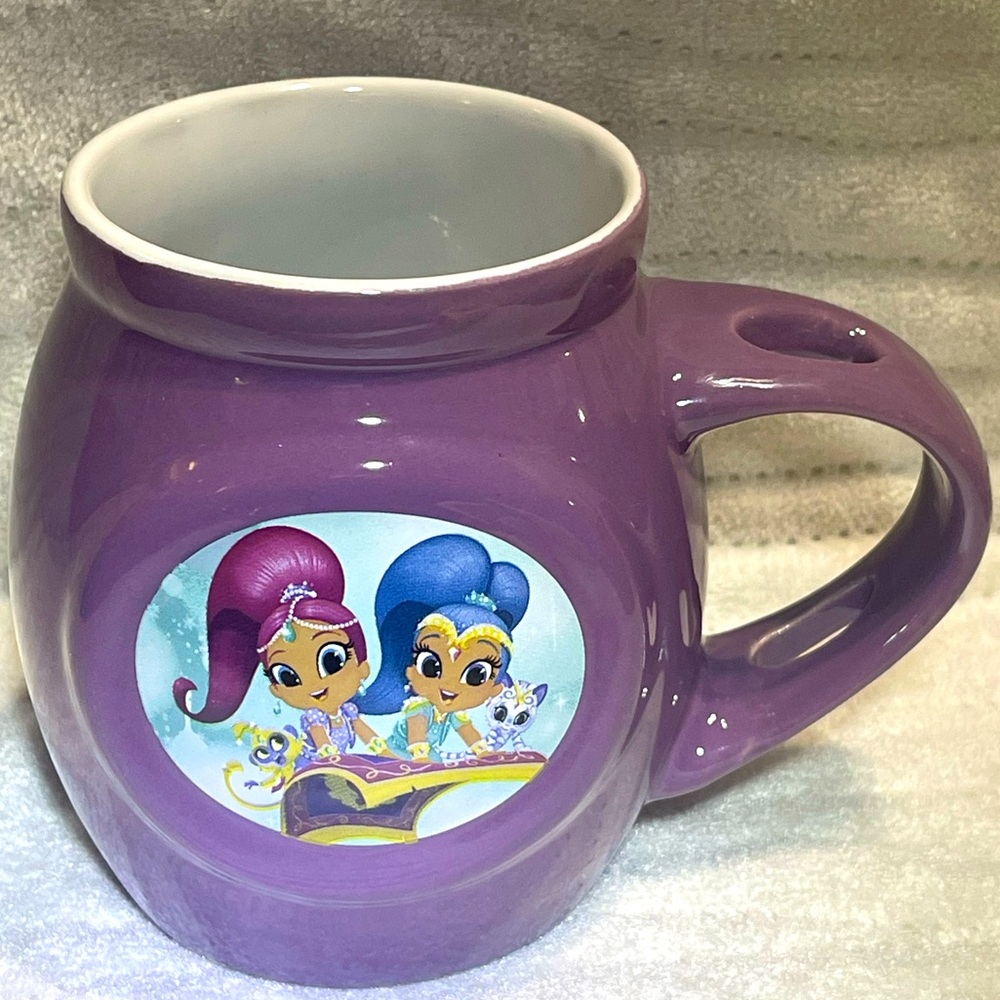 Viacom “2018” Nickelodeon  Characters “Shimmer & Shine” Purple Mug w/ Spoon Slot